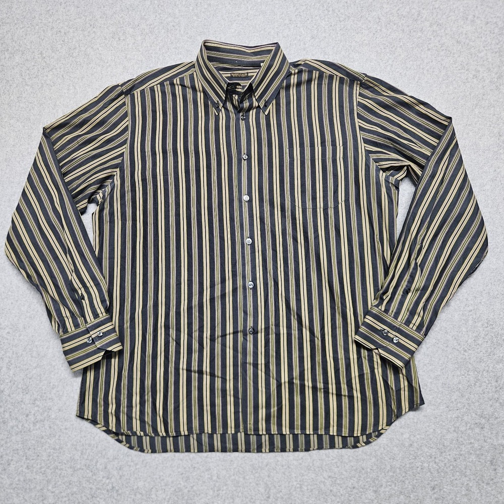 Mario Caldi Men's XXL Striped Button Up Long Sleeve Made In Italy